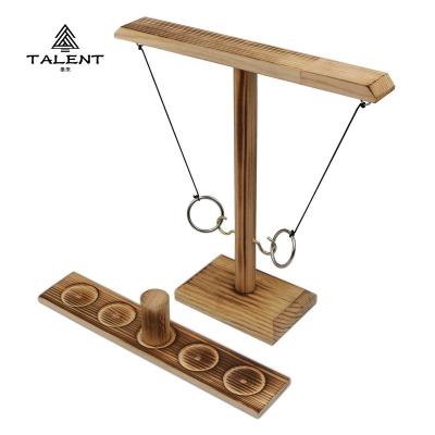 China Ndoor Outdoor Game for Family Competition Tailai Ring Toss Game Ring Toss with Pulled Hook and Ring Game Handmade Wooden Interactive Ladder Fun for Home Party for sale