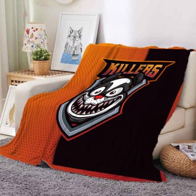 China Best Selling Super Soft Portable Digital Printing Fleece Custom Logo Flannel Blanket for sale