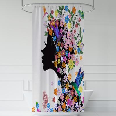 China Sustainable Factory Hot Sale Fashion Design Long Shower Curtain For Bathroom for sale