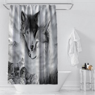 China Rust Resistant Waterproof 3D Printing Shower Curtain Sustainable For Bathroom Decor for sale