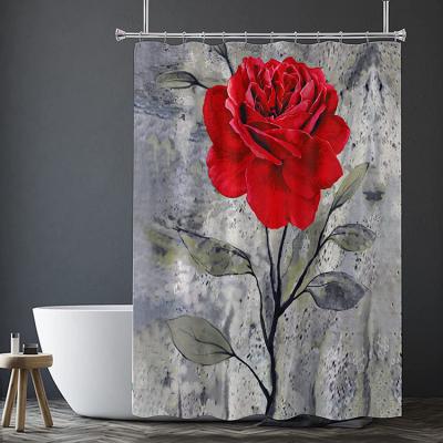 China Sustainable Luxury Digital Printing Waterproof Rust Resistant Bathroom Decorative Shower Curtains Sets for sale