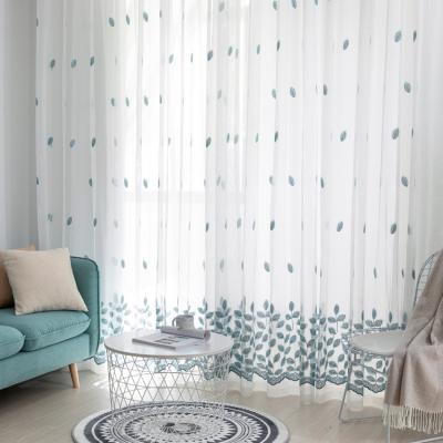 China Factory direct sale 100% pure eco-friendly blue polyester sheet curtain for living room for sale