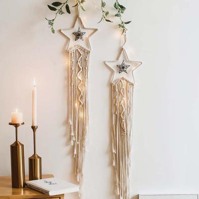 China Good Selling High Quality Simple Moon And Star Boho Tassels Wall Hanging Decoration Tapestry for sale