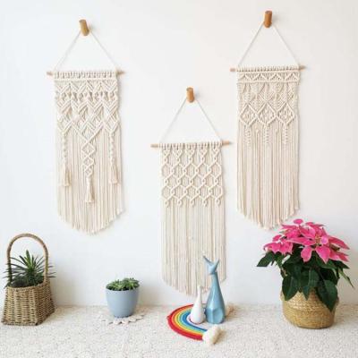 China Nordic Art Hanging Tapestry Dorm Room Decoration Wall Macrame Home Handwoven Plain Boho Decoration for sale