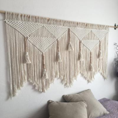 China Wholesale Simple Macrame Wall Hanging Hand & Home Wall Woven Cotton Bohemian Rope Art Decor for sale