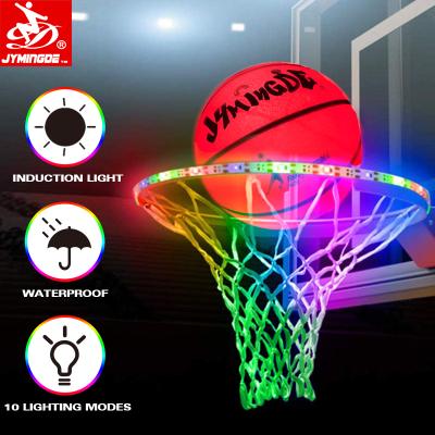 China Outdoor Sports Light Up 45 LED Basketball Hoop Light Lamp LED Strip Waterproof Outdoor Rim Frame Basket For Playing Night Shooting for sale