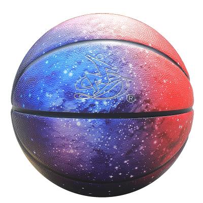 China High Quality Full Print Starry Ball Starry Leather Laminated Basketball Playing Basketball for sale