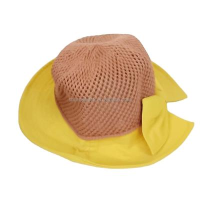 China Straw Hat Brim Foldable Floppy Straw Wide Ponytail Sun Hat Beach Tennis Golf Women Comfortable Sun Visor Caps for sale