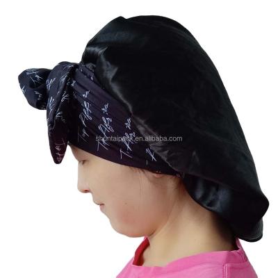 China Popular Eco - Friendly Private Label Satin Hoods With Ties Women Fashion Satin Hair Hoods And Wraps for sale