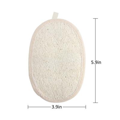 China European and American Style 100% Natural Oval Loofah Pad Loofah Shower Puff Exfoliate Glove Clean Bath Sponge Braids Hood for sale