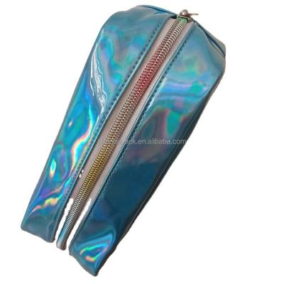 China Capacity Eco-friendly Lazy Hologram Polyester Women Bag Travel Storage Pouch Zipper Cosmetic Makeup Bag for sale