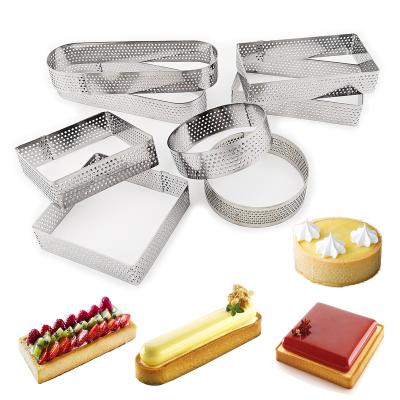 China High Quality Viable Stainless Steel 8Pcs E-PIN Round French Oval Rectangular Square Pie Ring Cake Mold Cake Ring Set for sale