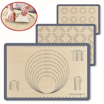 China Sustainable E-PIN 3Pcs Non-Stick Silicone Baking Mats Set for sale