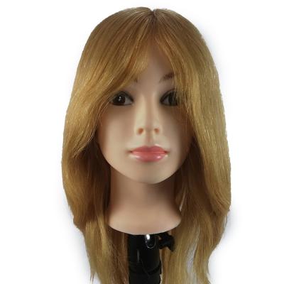 China 100% Light Color Training Head 18inch Inflatable Hair Training Head Hair Mannequin Head for sale