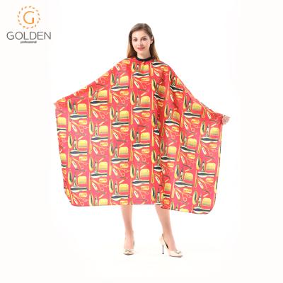 China 100% polyester crochet elastic + waterproof hairdressing cape for sale