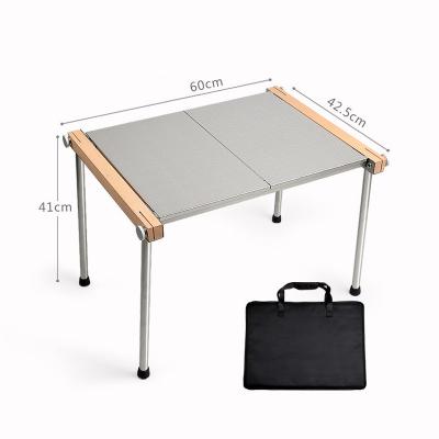 China Solid Wood Outdoor Camping Folding Combinations Beech Table Main 304 Stainless Steel Table Body Multiple Folded Combination Table for sale