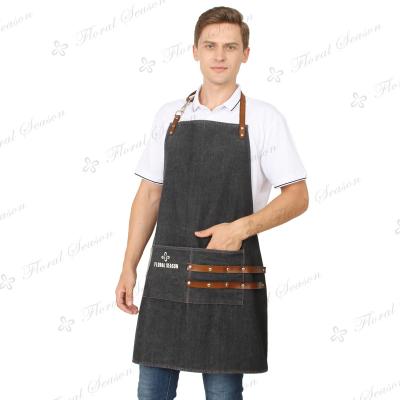 China Drink / Food Leather Sublimation Cooking Chef Apron With Straps Barber Apron For Adults for sale