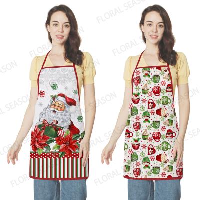 China Custom delantal flower design Digital printing cocina home kitchen printed aprons for sale