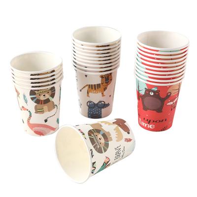 China Printing recyclable paper cup with plastic lid and plastic spoons manufacture paper cups wholesale price for sale