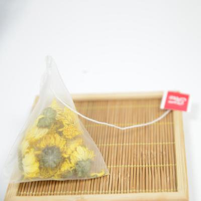 China Custom PA Nylon Tea 58x70mm Mesh Transparent Teabag With Logo Disposable Label for sale