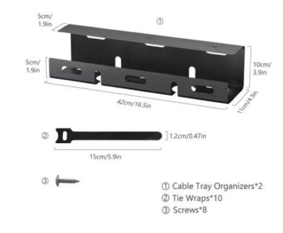 China Factory Steel Under Desk Cable Management Tray Used for Home Office Holding Cable Organizer for sale