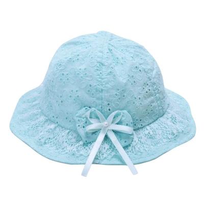 China Character Baby Summer Hats Bow Knot Baby Sun Covers Flower Bucket Baby Slouchy Hat for sale