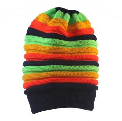 China Character Pop Reggae Winter Jamaica Wool Hat List Rainbow Colored Rainbow Knitted Long Sleeve Hat for sale