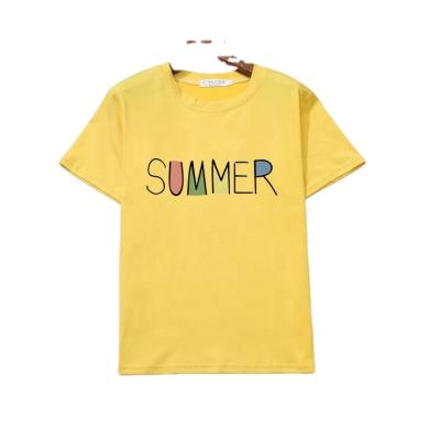 China Summer 100% Short Sleeve Loose Printed High Quality Viable Design Cotton T-shirt T-shirt For Women Short Sheathed for sale