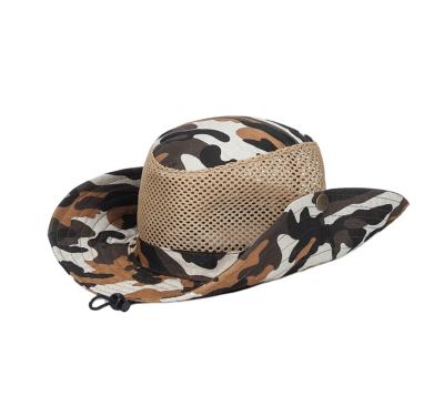 China Character Wide Brim Camouflage Camouflage Hat Safari Camouflage Bucket Hat Military Sun Hats With String Hats for sale