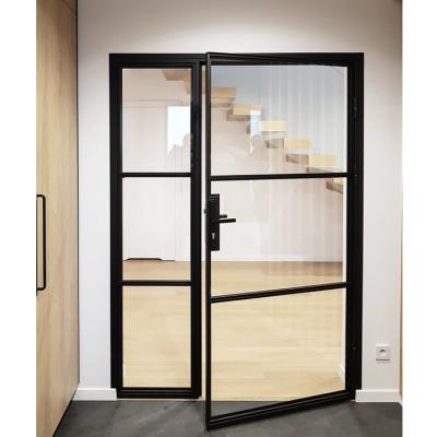 China Modern Cheap French Aluminum Frame Patio Doors Exterior Glass Double Glass Door for sale