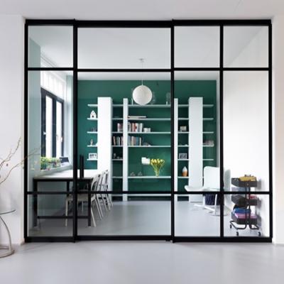 China Modern French Steel Glass Door House Internals Double Glass Swing Front Interior Door for sale