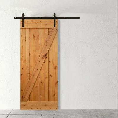 China Sound Insulation Warehouse Korean Living Room Solid Wood Hinges Sliding Barn Door for sale