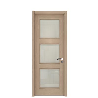 China Venneer Modern Modern Residential MDF Door Glass Front Mdf Door Interior Door Series Wood for sale