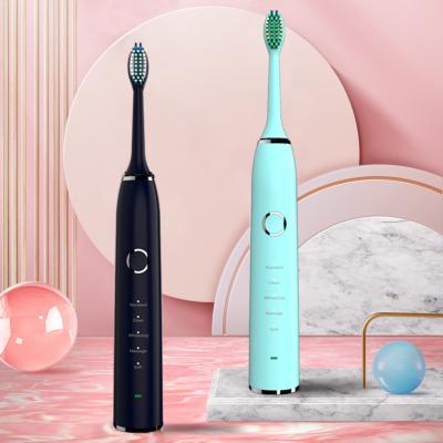 China Food Grade Dupont Nylon Stiffens Speed ​​5 100 Days Battery Life IPX8 Battery Life Waterproof Logo OEM Electric Battery Power Silent Custom Toothbrush for sale