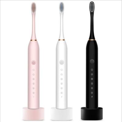 China Dupont Bristle 6 Modes USB Rechargeable Electric Toothbrush Sonic With Wireless Charger For Adult for sale