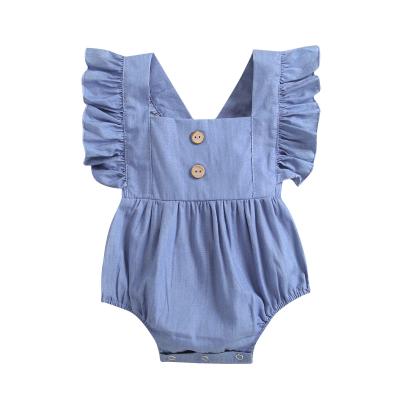 China 100% Cotton Kids Fashion Denim Summer Babies Swing Trend Sleeveless Jean Clothes for sale