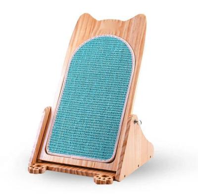 China Replaceable Sisal Cat Scratcher Viable Cat Toy Pad Scratching Wooden Toy Cat Scratcher for sale