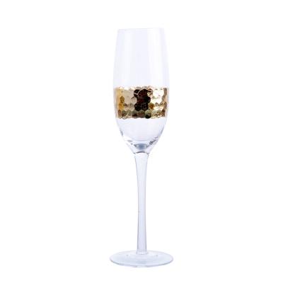 China Made in China creative gold spotted wedding dinner goblets champagne glasses for sale