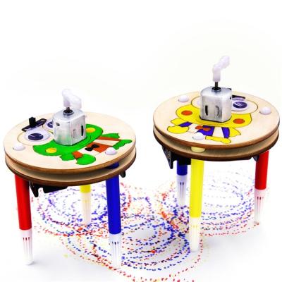 China DIY Toys Teaching Toys FOR PUSHING Science Education Children Assemble DIY Doodle Robot Drawing Toys for sale