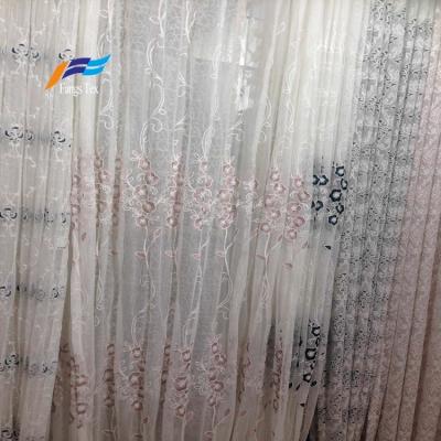 China Anti-Static Hot Sale 100% Polyester Voile Wide Curtain Voile Emb Fabric for sale