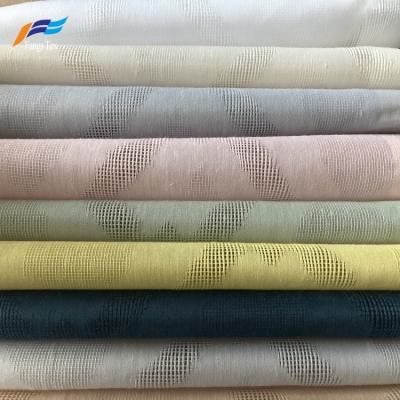 China Hot natural style dobby jacquard jacquard plain dyed voile fabric fabric for curtain for sale