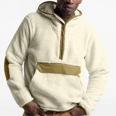 China Anti-pilling High Quality Custom Men Streetwear Zipper Heavyweight Half Zip High Neck Fleece Hoodies Oversized Pullover Sweatshirt for sale