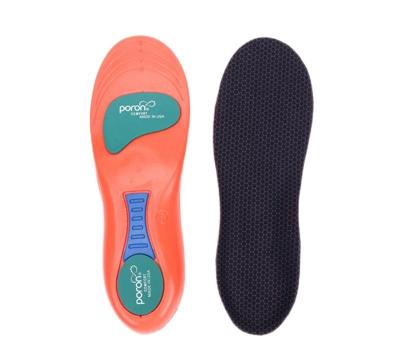 China Foot Protection PU flat arch full pad heel shock absorption breathable correction insole poron arch support sports insoles for sale