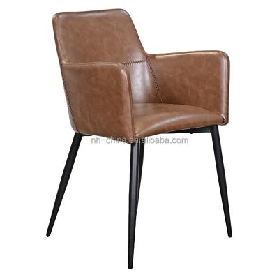 China AFFORDABLE Vintage Urban Farmhouse Leather Mid Century Dining Chair for sale