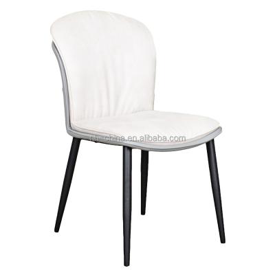 China AFFORDABLE New Design Cushioned Cafe Leather Dining Chair for sale