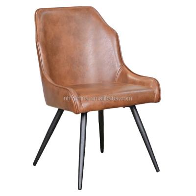 China AFFORDABLE New Design Brown Leather Home Kitchen Dining Chair for sale