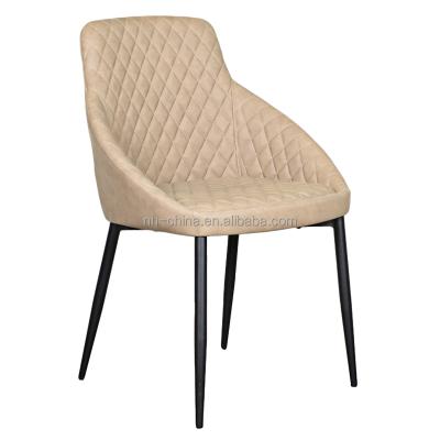 China New Design AFFORDABLE Faux Back High Leather Restaurant Chair With Metal Leg for sale