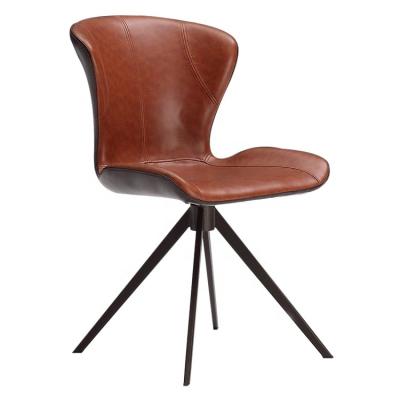 China Rustic Vintage PU Leather Armless Swivel Dining Chairs for sale