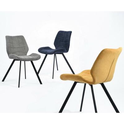 China AFFORDABLE modern living room kitchen comfortable fabric dining chair with metal leg for sale