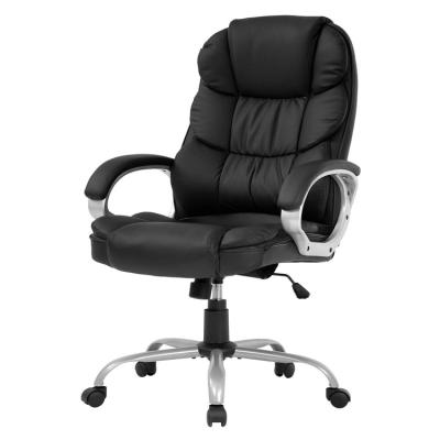 China PU Leather Swivel Office Computer Task Chair (Height) Ergonomic Adjustable High Back Chair Adjustable Executive Office With Armrest for sale